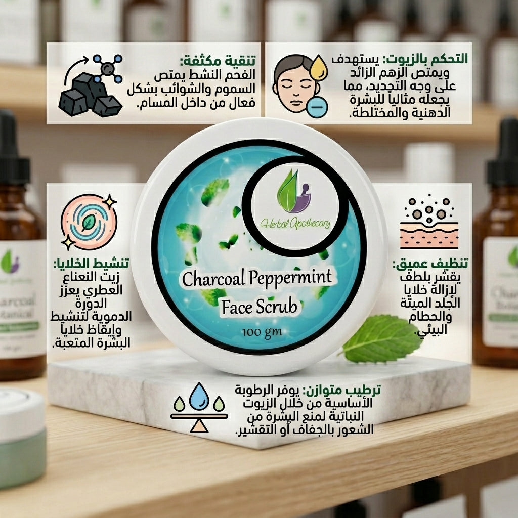 Charcoal Peppermint Face Scrub 100ml